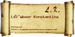 Löwbeer Konstantina névjegykártya